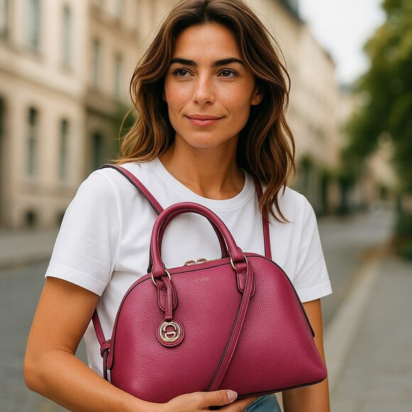 Gucci Lady Dollar Dome Two-Way Handbag in Pink Grained Leather - Picture 3 of 11